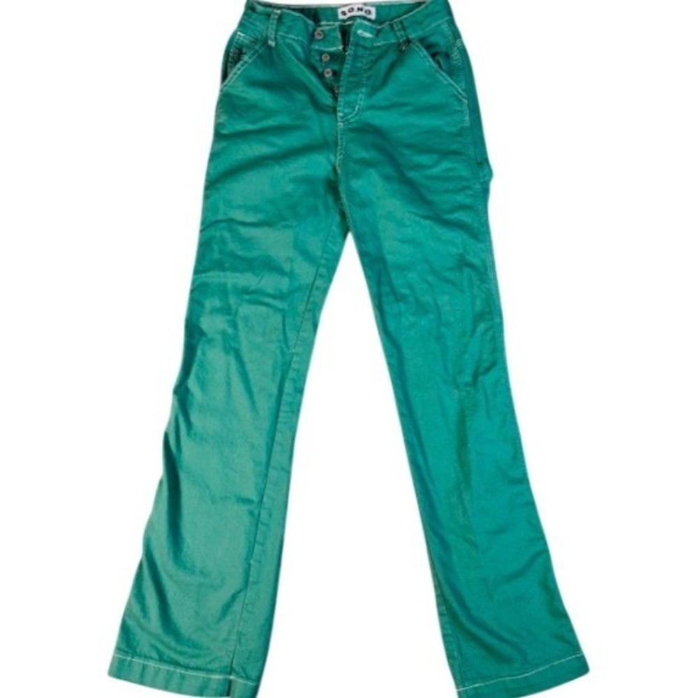 S.O.N.G. 100% Cotton Women's‎ Carpenter Pants Size 0/24 Green
